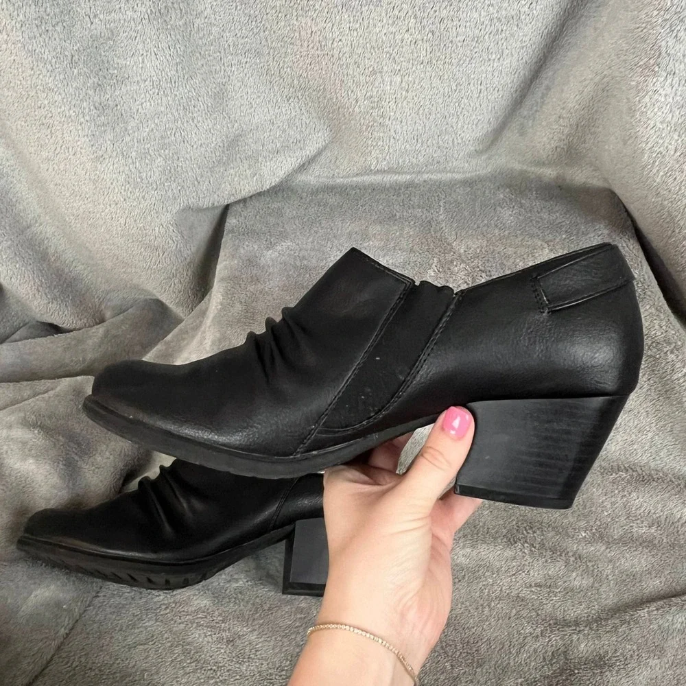 Kim Rogers Mazy Shootie Womens 10 Black Clog Shoes Leather‎ Ankle Boot